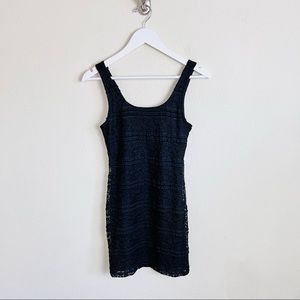 NWT Black Lace Scoop Neck Bodycon Mini Tank Dress